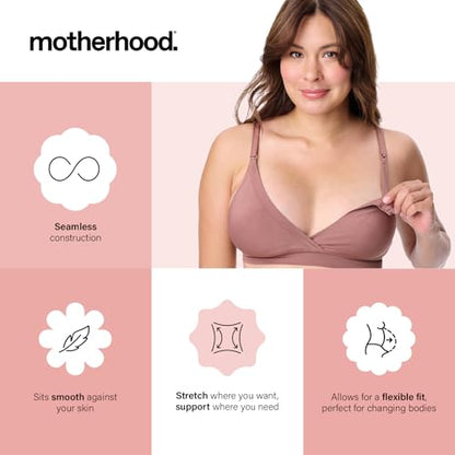 Motherhood Maternity Womens Seamless Wrap Triangle Nursing Bra - color: Mocha, size: Medium