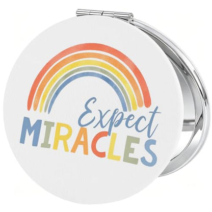 Expect Miracles Mini Compact Pocket Mirror Gift for Pregnant Women - color: Expect Miracles