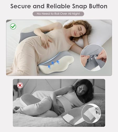 DONAMA Memory Foam Pregnancy Pillow for Sleeping, Cooling Maternity Pillow - color: Light Grey