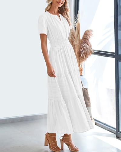 BTFBM Womens Summer 2026 Casual Maxi Dresses - color: White, size: Large