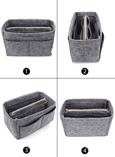 LEXSION Felt Purse Organizer Insert, Tote Bag Shaper Dividers with 5 Sizes - color: Grey, size: Medium