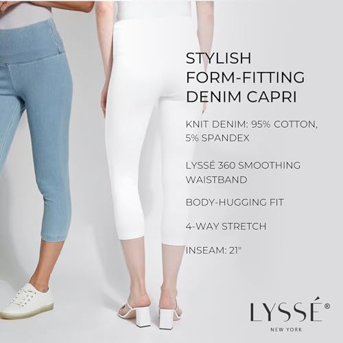 Denim Capri (Plus Size, 21.5" Inseam) - color: White, size: Medium