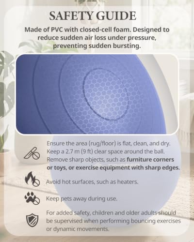 Trideer Yoga Ball for Exercise, Pregnancy, Active Sitting, 55/65/75cm - color: Midnight Blue, size: L(23-26ines/58-65cm)