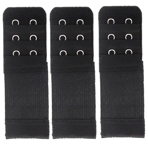 SAMGU Women's Bra Extenders 2 Hook / 3 Hook Comfortable Stretchy Bra Extension Strap - color: Black, 2 Hook Bra Extenders 1/2 Inch Spacing