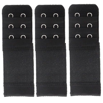 SAMGU Women's Bra Extenders 2 Hook / 3 Hook Comfortable Stretchy Bra Extension Strap - color: Black, 2 Hook Bra Extenders 1/2 Inch Spacing