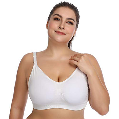 Womens Seamless Nursing Bra Sleeping Maternity Bralette for Breastfeeding Pack of 3 - color: Pack of 5, size: Medium