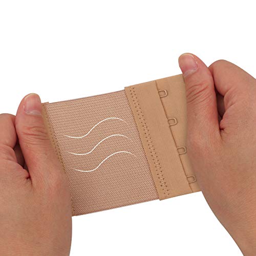 Women's Bra Extenders 4 Hook / 3 Hook / 5 Hook / 2 Hook Soft Comfortable Stretchy Bra Extension Strap - color: Beige, 3/4 Inch Spacing