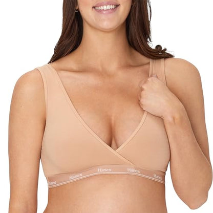 Hanes Women's Maternity Nursing Bra, Lounge Nursing Bralette, Moisture-Wicking, Odor Protection - color: Deep Glow, size: XX-Large