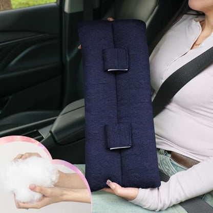 Seat Belt Pillow Post-Surgery – With Ice/Hot Pocket for C-Section, Blue - color: Navy Blue, size: Large