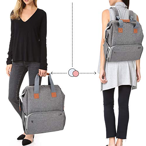LUXJA UXJA Multi-Compartment Breast Pump Backpack Bag, Gray - color: Gray (Pump Bag With Cooler Bag)