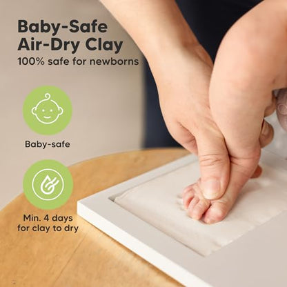 KeaBabies Baby Hand and Footprint Kit, Clay Keepsake Frame (Barnwood) - color: Barnwood, size: Duo Frame, 13" x 7.8"