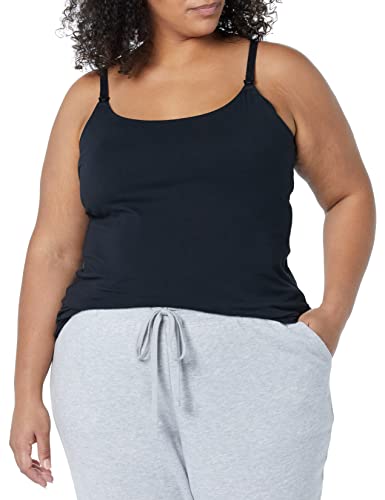 Amazon Essentials Women's Maternity Nursing Camisole with Adjustable Straps and Built-in Shelf Bra, Pack of 2 - color: 2-pack Black/White, size: Small