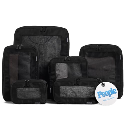 Aerotrunk Compression Packing Cubes for Travel, 6-Pack, Black - color: Black, size: 6-Pack