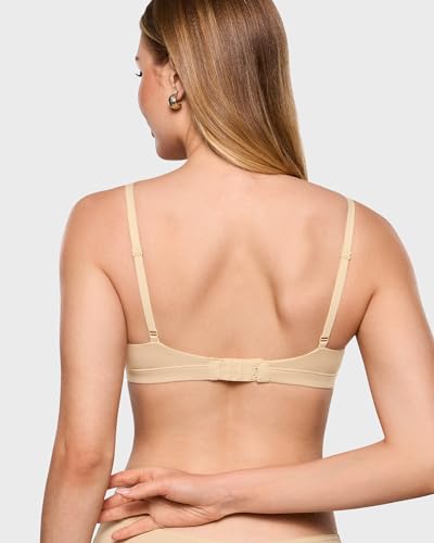 INLYRIC Women's Triangle Bralette Unlined - color: Light Oatmeal, size: Medium