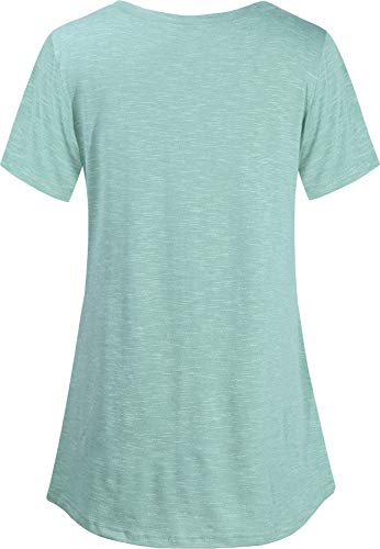 Quinee Women's Casual Button Side Nursing Tops Maternity Breastfeeding Tunic - color: Mint Green, size: Medium