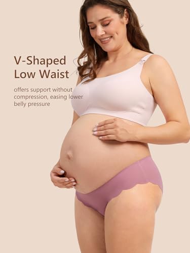 Angelhood 5 Pack Seamless Maternity Underwear, Pregnancy Postpartum Panties - color: Multicoloured a, size: XX-Large