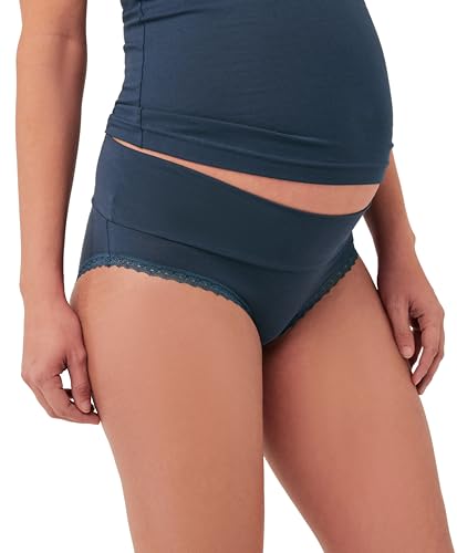 Pact Organic Cotton Maternity Foldover Hipster Underwear for Pregnancy Postpartum, 4 pack - color: Everyday Basics
