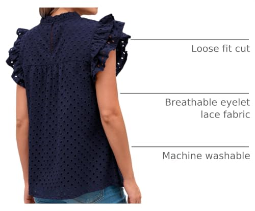 BTFBM Casual Summer Shirts for Women 2026 Going Out Tops Trendy - color: Navy, size: Small
