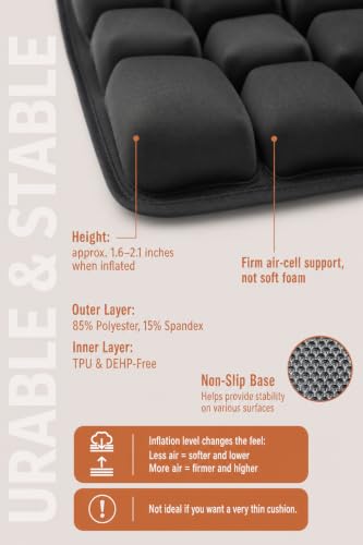 Portable Inflatable Seat Cushion for Airplane Travel and Car
