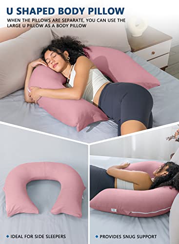 INSEN Reading Pillow, Back Pillow for Sitting in Bed and Couch - color: Pink, size: 45in