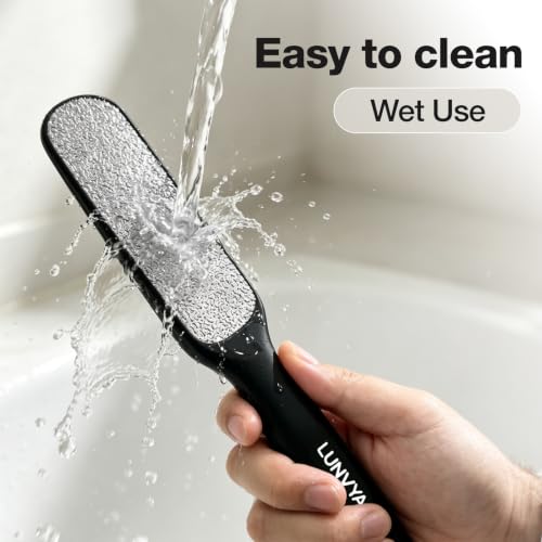 Double-Sided Nickel Foot File, Callus Remover Pedicure Exfoliator (Black) - color: Black