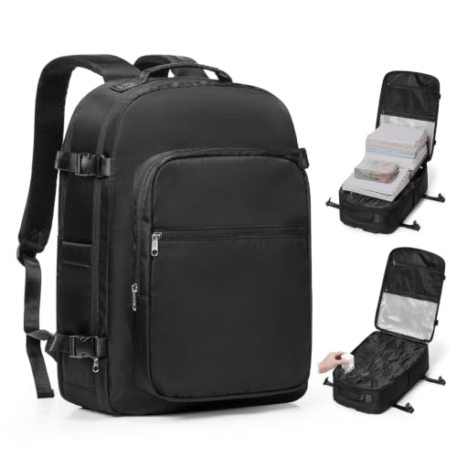 coofay Vacuum Backpack Travel with Pump, Airline Approved Carry On Backpack - color: A-black