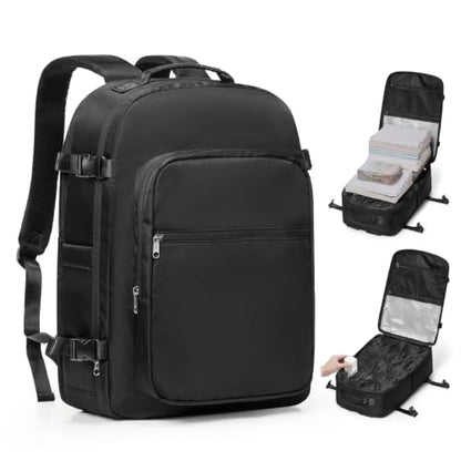 coofay Vacuum Backpack Travel with Pump, Airline Approved Carry On Backpack - color: A-black