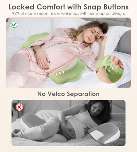 DONAMA Memory Foam Pregnancy Pillow Maternity Wedge Pillow for Side Sleeper - color: Dark Green