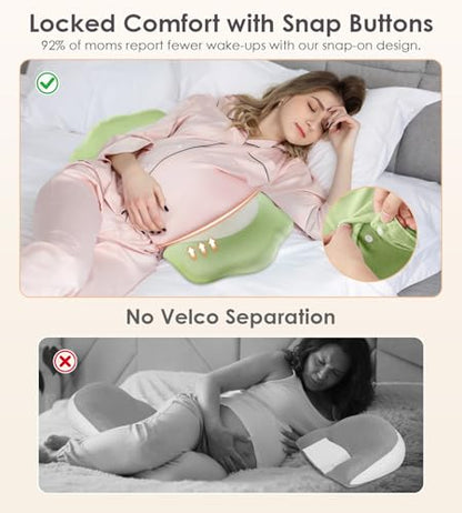 DONAMA Memory Foam Pregnancy Pillow Maternity Wedge Pillow for Side Sleeper - color: Dark Green