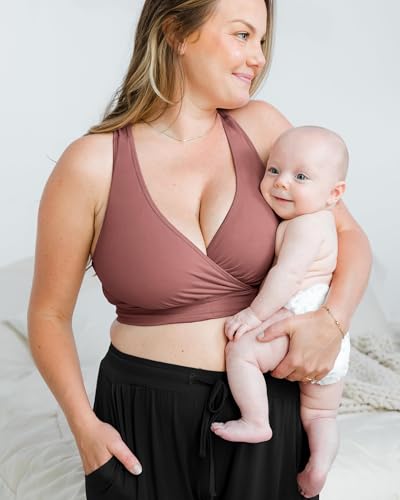 Kindred Bravely French Terry Racerback Nursing & Sleep Bra, Maternity Bra - color: Redwood, size: Small