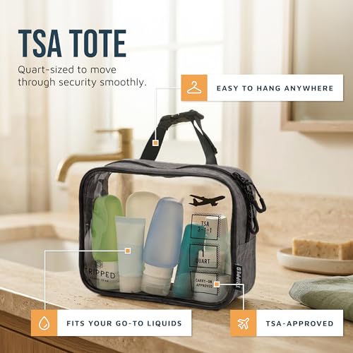 TRIPPED Travel Gear 3-Piece Travel Toiletry Bag Set - color: Grey