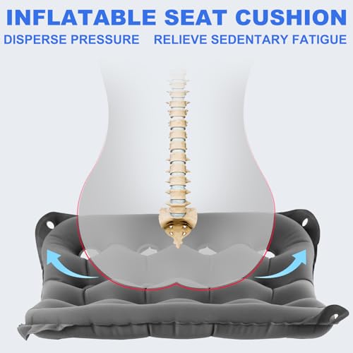 2-Pack Waffle Cushion, Inflatable Seat Cushion for Pressure Relief Seat - color: Gray/Gray