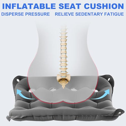 2-Pack Waffle Cushion, Inflatable Seat Cushion for Pressure Relief Seat - color: Gray/Gray