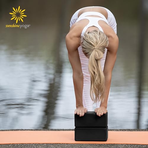6 Pack 4" Yoga Block, EVA Foam Yoga Brick - color: Black