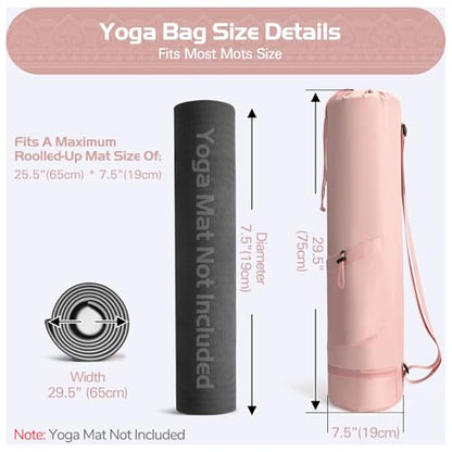 Yoga Mat Bag, Yoga Bag with Adjustable Strap and Pockets - color: Green