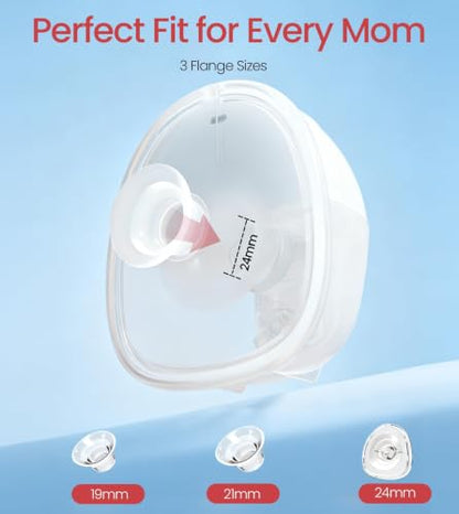 NCVI Wearable Breast Pump Hands Free for Mom Office, Home or Travel (White)