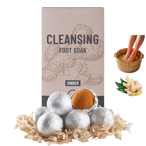 Ginger Foot Soak Balls, Herbal Cleansing Foot Bath for Swollen Feet, 8 Pack