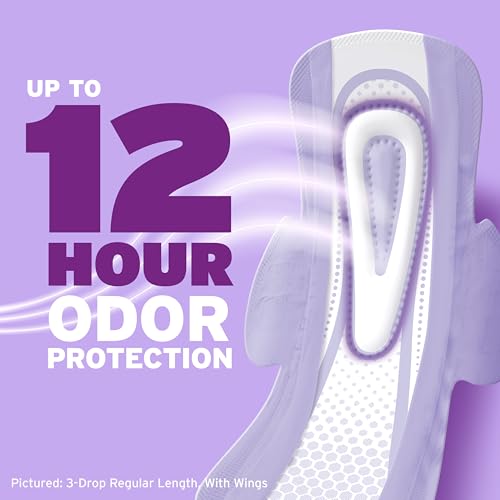 Poise Ultra Thin Incontinence Pads for Women, 4 Drop, Wings, 90 ct