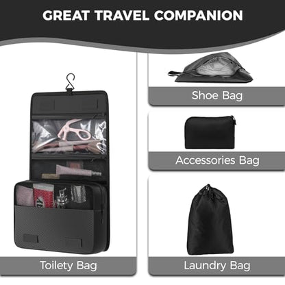 Compression Packing Cubes for Travel, 8-Piece Luggage Organizers Space-Save - color: Black-8 Set
