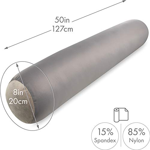 Microbead Body Pillow, Side Sleeping & Pregnancy, 48x8 in, Stone Grey - color: Stone Grey, size: Pillow & Cover