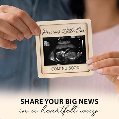 Hangwoous Pregnancy Announcement Ultrasound Frame Surprise Box - color: Wood
