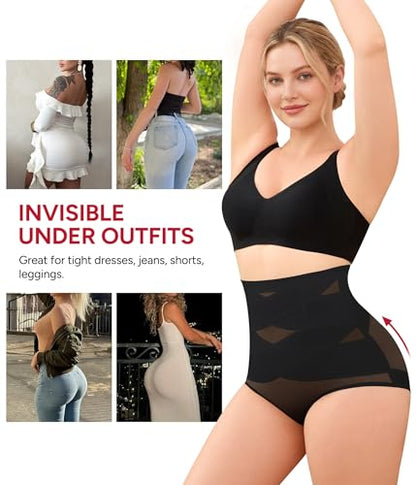 Nebility Womens' Tummy Control High Waist Trainer Body Shaper - color: Black/Beige - 2pk, size: Small