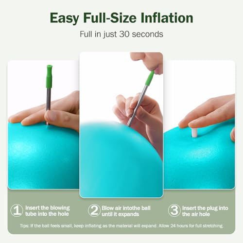 Slim Panda Pilates Ball 9 Inch Anti-Burst Small Exercise Ball - color: Lake Blue