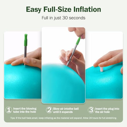 Slim Panda Pilates Ball 9 Inch Anti-Burst Small Exercise Ball - color: Lake Blue
