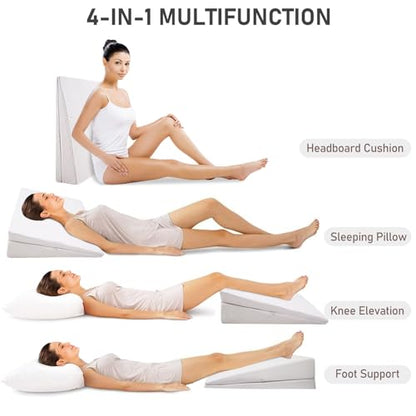 SUNYRISY Adjustable Wide Size Bed Wedge Pillow Wedge Mattress Topper - size: TWIN 39*32*7.5in