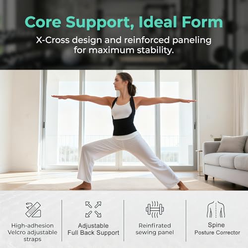 Posture Corrector for Women,2-in-1 Back Brace with Shoulder Support - size: Medium