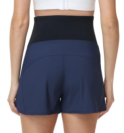 Women's Maternity Athletic Shorts - color: Blue, size: Medium
