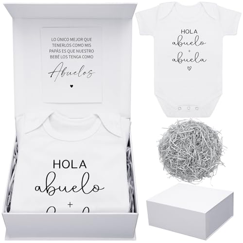 Shyyween 4 Pcs Hola Abuelos Pregnancy Announcement Reveal Set for Abuelos - style: Abuelos