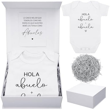 Shyyween 4 Pcs Hola Abuelos Pregnancy Announcement Reveal Set for Abuelos - style: Abuelos