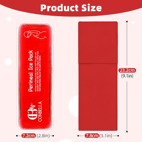 Perineal Ice Packs for Postpartum Recovery, Hot & Cold Postpartum Ice Packs - color: Red